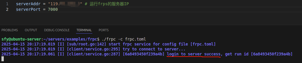 frpc启动